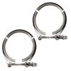 UHANBUT 3 Inch Car V Band Clamp, Automotive Exhaust Tube Clamps for Flange Kit, Stainless Steel V Band Clamp Replacement Accessories for Downpipes, Exhaust Systems (3", 2PCS) view 1