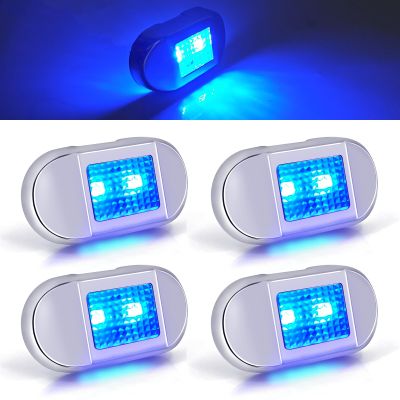 THALASSA Small Mini Step Light Boat Courtesy Lights, DC12V 0.4W Blue LED Deck Step LED, Waterproof IP67 Marine Cabin Lights for Pontoon Boats, Caravan Stairs, Camper Interior (46x24x11mm), 4 Pack