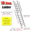 8 9 10 11 12 13 Feet Window Well Egress Ladder with Anti-Slip Wide Pedals, Caravans/ Truck Climbing/ Dorm Ladder for Lofted Bed, Folding Emergency Escape Ladder Basement Safety(Black,10 Step-9.6') view 2