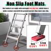 8 9 10 11 12 13 Feet Window Well Egress Ladder with Anti-Slip Wide Pedals, Caravans/ Truck Climbing/ Dorm Ladder for Lofted Bed, Folding Emergency Escape Ladder Basement Safety(Black,10 Step-9.6') view 4