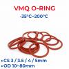 Red Silicone O-Ring OD 10-80mm Thickness CS 3/3.5/4/5mm Food Grade Sealing Ring Waterproof & Insulated Gasket Washer(OD 10mm-50pcs) view 2