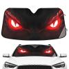 Evil Red Eyes Fire Windshield Sunshade Car Sun Shade Front Window Shade for Truck SUV Blocks UV Rays Sun Reflector Visor Protector Accordion Folding view 1