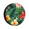 hojas tropicales y Flores Spare Tire Cover Waterproof Dustproof Car Wheel Protectors Portable Camper Spare Tire Cover Universal Fit for Rv SUV Truck Travel Trailers Accessories 16 inch view 1