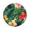 hojas tropicales y Flores Spare Tire Cover Waterproof Dustproof Car Wheel Protectors Portable Camper Spare Tire Cover Universal Fit for Rv SUV Truck Travel Trailers Accessories 16 inch view 2