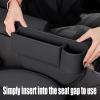 LHLUSA Car Seat Gap Filler Organizer for Infiniti SUV QX80/QX70/QX60/QX55/QX30/Q30/JX/EX/FX/QX SUV, with Cup Holder Adjustable Car Seat Storage Box Leather Material,Black-Driver's seat view 4