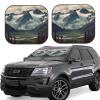 2 Piece Windshield Sun Shade Foldable Car Sunshade for Front Window Auto Interior Cover Alaska Mountains Sun Visor Protector Window Sun Blocker to Keeps Your Vehicle Cool Large view 1