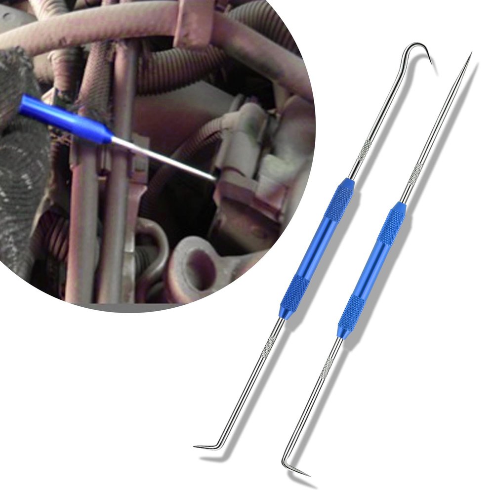 Salior 2PCS CarbonSteel Hook Tool and Pick Set,Double End Pick and Hook Set Auxiliary Dismantling Fittings,Universal O Ring Pick Set and Hook Tool Car Accessories Fit for Most Cars (Blue)