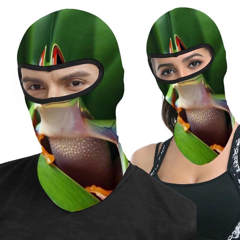 FZMVSLH Cute Frog Face Mask for Cycling Full Face Cover for Men Women Elastic Ski Masks Wind-proof Bandana for Skiing Fishing Hiking Travel