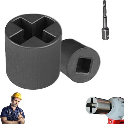 QHUDLV Universal Jack Socket Adapter for Hand Drill, Heavy-Duty Socket Converter for Scissor Car Jack with a 1/2 in Socket Adapter Bit, Rust-Resistant Steel, Easy Tire Change Tool