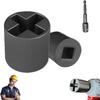 QHUDLV Universal Jack Socket Adapter for Hand Drill, Heavy-Duty Socket Converter for Scissor Car Jack with a 1/2 in Socket Adapter Bit, Rust-Resistant Steel, Easy Tire Change Tool view 1