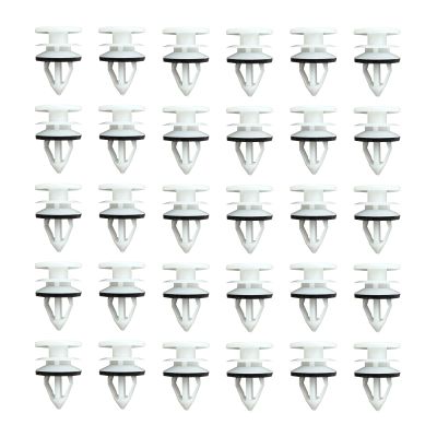OTMGTGM 30pcs Door Trim Panel Retainer Clip for GM Chevy Saab Hummer Cadillac, Replacement for 11519031, White Nylon Rivets Fastener