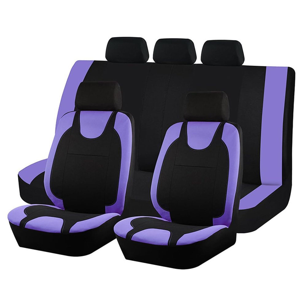 Bittwee Car Seat Covers Full Set, Polyester Washable Seat Protector, Purple