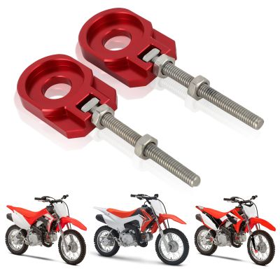 USTPO Motorcycle 2pcs 12mm Chain Adjuster Tensioner Swingarm Spool Tensioner Tension Adjuster CNC Universal for CRF 110 CRF110 CRF110F CRF110F 2013-2025 Dirt Pit Bike Red