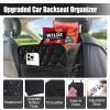 Foldable Car Seat Back Organizer, Large Capacity Hanging Car Backseat Storage Bag with Cup Holders, PU Leather Waterproof Car Trash Bag Can, Car Travel Accessories for Most Vehicles (2PCS) view 3