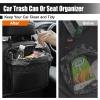 Foldable Car Seat Back Organizer, Large Capacity Hanging Car Backseat Storage Bag with Cup Holders, PU Leather Waterproof Car Trash Bag Can, Car Travel Accessories for Most Vehicles (2PCS) view 4