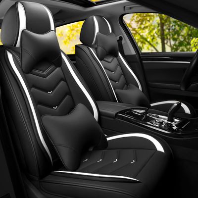 ACDY Car Seat Covers Fit for Lexus gx 460 2000-2026, Stylish Sport Seat Covers, Waterproof Wear-Resistant Premium Nappa Leather Car Seat Cover.(2 Pcs Front with Pillow/Black White)