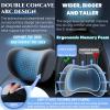 LUXKHEXL Car Headrest & Lumbar Support Cushion for Mercedes Benz GLC 200 220 250 300 350, Ergonomic Automotive Seat Neck Pillow Lumbar Backrest Pad Neck Back Pain Relief Detachable Washable, Gray view 3