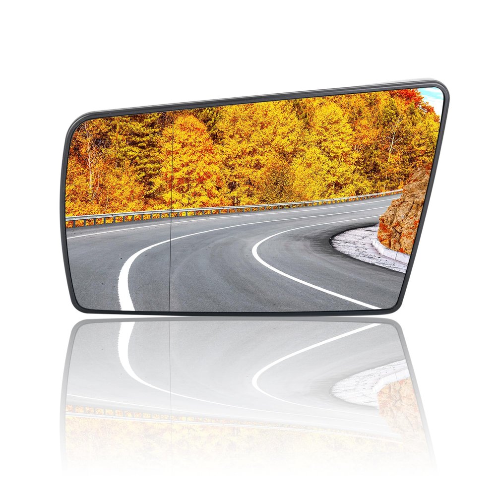 VISMIRROR Mirror Glass Heated with Backing Plate Driver Side Left Side Rear View Mirror Glass for Mercedes-Benz E420 C280 E430 S420 Car Replacement
