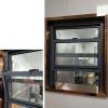 Bottomless Frame Windows Vertical Sliding Window, Secure Lockable House Windows Aluminum, Tempered Glass Replacement Window for Outdoor Indoor Commercial(Gray,WxH 22x36 in) view 1
