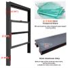 Bottomless Frame Windows Vertical Sliding Window, Secure Lockable House Windows Aluminum, Tempered Glass Replacement Window for Outdoor Indoor Commercial(Gray,WxH 22x36 in) view 2