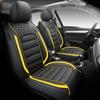 Quiln-03 Leather Seat Cover 5 Seat Full, Universal Suitable for Most Cars, SUVs, Pickup Trucks, Airbag Compatible Car Seat Cushion Covers (Black&Yellow) view 1