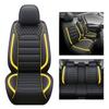 Quiln-03 Leather Seat Cover 5 Seat Full, Universal Suitable for Most Cars, SUVs, Pickup Trucks, Airbag Compatible Car Seat Cushion Covers (Black&Yellow) view 2