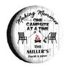 KafePross Custom Making Memories Spare Tire Cover One Campsite at A Time Wooden Decor 16 Inch Wheel Protector Tyre Cover for Trailer RV SUV Truck Camper Travel Trailer view 1