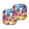 Quelytytrip Hawaiian Sunset Palm Trees Car Windshield Sun Shade Foldable Car Window Shades for Front,2PCs view 2