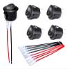 RBFRZGSU 5PCS Round Rocker Switch ON Off SPST 20mm Mini Toggle Switch 12V for Car Automotive RV 2 Pin Switch 120V Wired KCD1 view 1