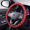 Red White Polka Dot Steering Wheel Cover Universal 15 Inch, Elastic & Anti-Slip Auto Steering Wheel Protector Lovely Decor Car Accessories for Women Men view 3