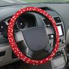 Red White Polka Dot Steering Wheel Cover Universal 15 Inch, Elastic & Anti-Slip Auto Steering Wheel Protector Lovely Decor Car Accessories for Women Men view 4