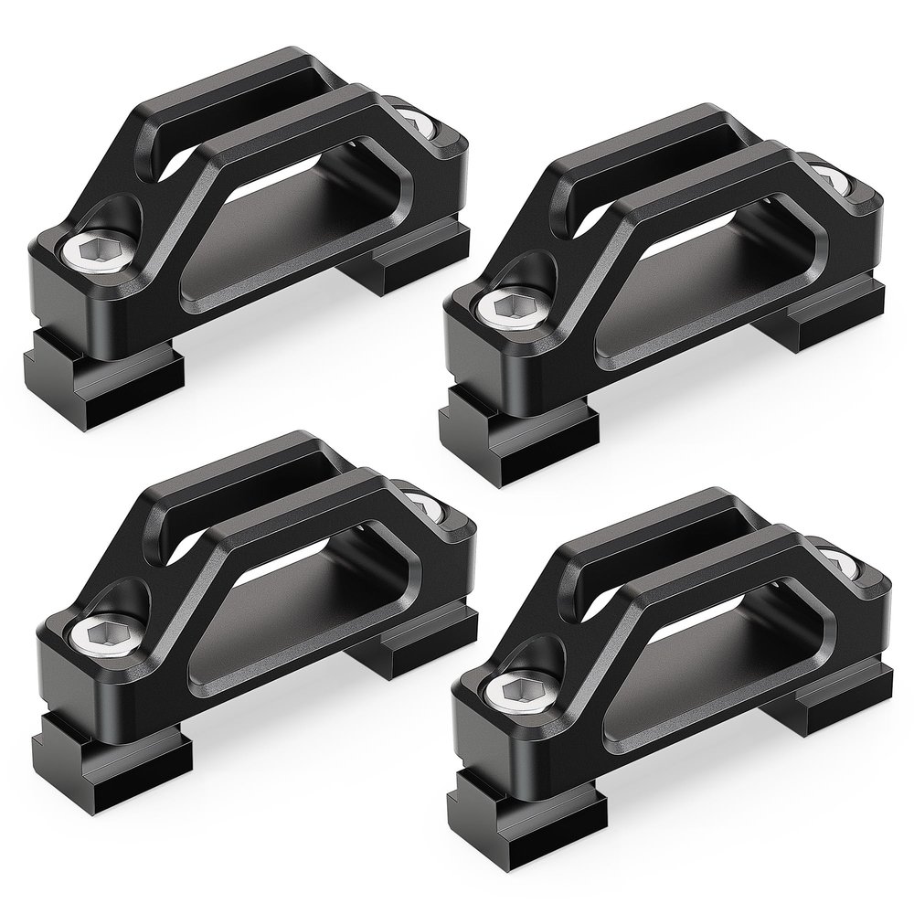 MZS Bed Cleats Compatible with Tacoma Tundra Gladiator Aluminium Black 4PCS