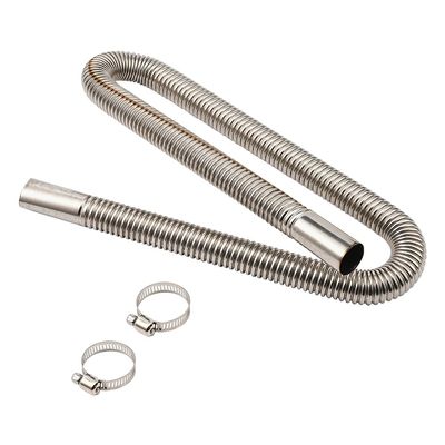 XhuangTech Stainless Steel Parking Air Heater Exhaust Pipe, 2.5CM/1 Inch Inner Diameter Universal Diesel Gas Vent Hose, Air Heater Fuel Tank Exhaust Pipe for Car Truck RV Boat Van (100cm/39.4in)