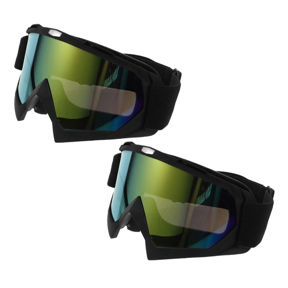Kisangel 2 Pair Durable Dirt Bike Goggles for Men Women Windproof Protective Goggles for Motorcycling Atv Riding Skiing Fog Design Versatile Eye Protection