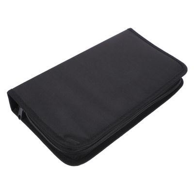 Alipis 80pieces Capacity Cd Organizer Case Zipper Storage Bag for Discs Oxford Cloth Car Home Cd Holder