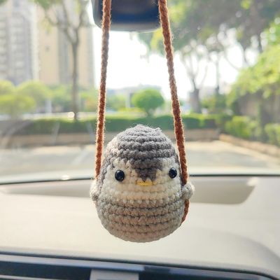 Crochet Animal Rear View Mirror Accessories, Handmade Cute Car Mirror Hanging Accessories, Swinging Charms Car Decoration Interior, Safe for Windshields