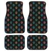 Quelytytrip Colorful Dog Paws Print Auto Carpet Car Floor Mats Full Set,Front and Rear Liners Car Mats,Universal Fit for Cars,SUVs,Sedan,Truck,or Van view 1