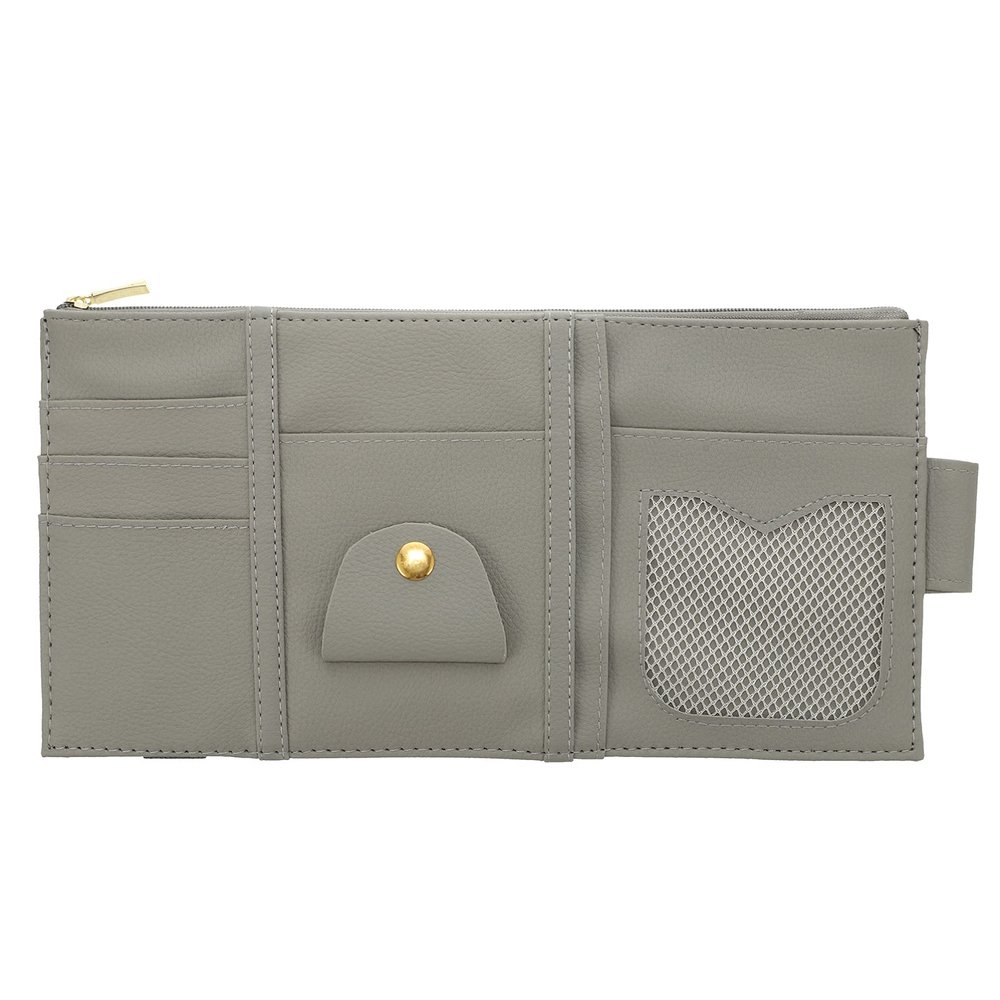 GRIRIW 1Pc Stylish Visor Organizer Practical Certificate Storage Bag for Id Cards Multi Purpose Pocket for Documents Accessories Compatible with Vehicles