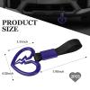 Wuyaoyao 2PCS Broken Heart Handle Ring for Car, Heart Shaped Handle Straps, Hand Strap Grab Handles Hang Ring for Car Bus Subway, Drift Charm Rear Bumper Warning Interior Decoration (Purple) view 2