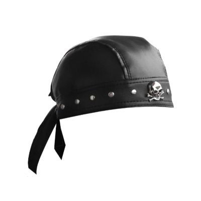 TPAUFY Leather Biker Skull Caps, Motorcycle Skull Hat, Biker Cap,Doo Rags for Men for Outdoor Walk Club Doo Rag Photo Props Multicolor