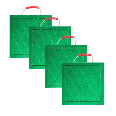 Heavy Duty Green Stackable Crane Outrigger Pads - Unbreakable Extra Thick Stabilizer Leveling Pads for RV & Utility Trucks (Set of 4, 11.8"x11.8"x2") - Prevent Sinking, 3-10cm Options