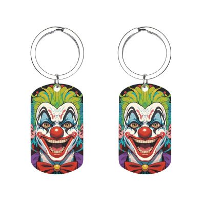 JKLQWH Metal Keychain Clowns Printed Car Key Finder Metal Anti-Loss Key Chain Clips And Rings Mom & Son Cool Keychain Christmas Gifts for Mom Mother Birthday Gifts