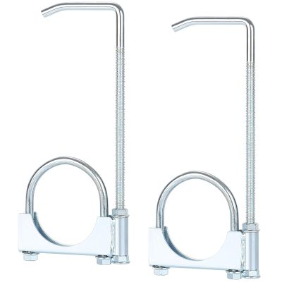 2PCS Exhaust Clamp with Hanger, Heavy Duty Zinc Alloy Universal Muffler Pipe Clamp, Corrosion Resistant and Adjustable (2.5 inches)