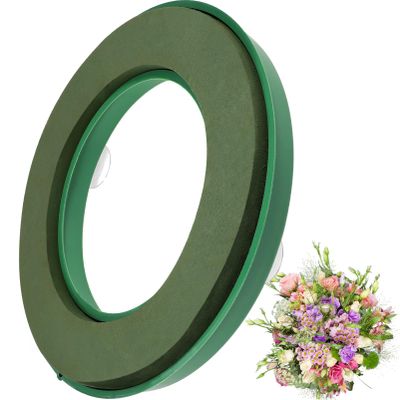 VICASKY Wedding Car Floral Holder with Suction Cup, 11.81 x 11.81 x 1.57 Inch, Green Plastic Flower Base