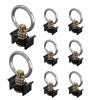 vandrabase 8 Pack L Track Tie Down O Ring, Single Stud L-Track Fitting with Aluminum Keeper, 4000LBS Capacity L Track Accessories for Trailer or Truck Bed Cargo Control Black Gold view 1