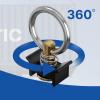 vandrabase 8 Pack L Track Tie Down O Ring, Single Stud L-Track Fitting with Aluminum Keeper, 4000LBS Capacity L Track Accessories for Trailer or Truck Bed Cargo Control Black Gold view 4