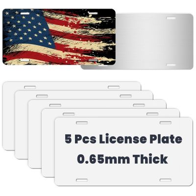AceSubli 14 Pcs Sublimation License Plate Blanks for Heat Transfer Vinyl, Pesonalized Picture Metal Sublimation Blanks, Aluminum Car Front License Plate Tags for Automotive Men Women Gift 0.65mm Thick