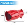 Sandfren 2.5" to 2.8" Car Exhaust Tip, 2.5" Inlet 2.8" Outlet 5.39" Long Stainless Steel Heart-Shaped Surface Polished Exhaust Tailpipe Tip, Rolled Edge Bolt on Diesel Pipe, Universal Fit (Red) view 2