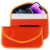 Ongfuwu 2PCS Faraday Bag for Phones and Car Keys, Keyless Entry RFID Signal Blocking Bag Key Fob Protector, Anti-Theft Faraday Pouch for Cell Phone Privacy Protection, Signal Shielding (Orange) view 1