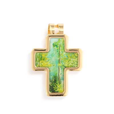 DEMDACO Decorative Automotive Car Visor Clip Accessory from Artful Crosses Fashion Collection 1.5 x 2 Inches Metal Faith Forest Cross